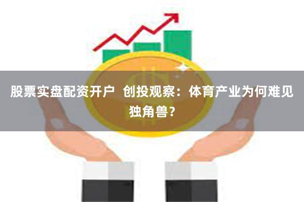 股票实盘配资开户  创投观察：体育产业为何难见独角兽？