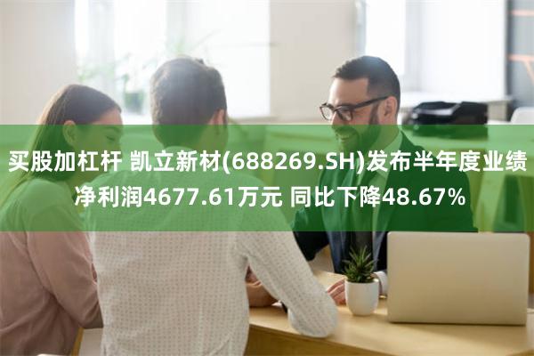 买股加杠杆 凯立新材(688269.SH)发布半年度业绩 净利润4677.61万元 同比下降48.67%