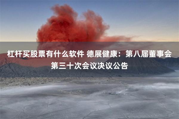 杠杆买股票有什么软件 德展健康：第八届董事会第三十次会议决议公告