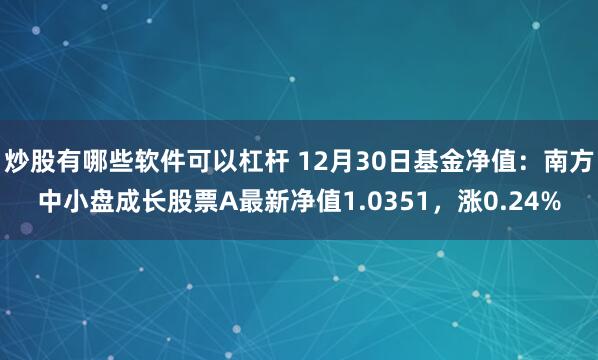 炒股有哪些软件可以杠杆 12月30日基金净值：南方中小盘成长股票A最新净值1.0351，涨0.24%