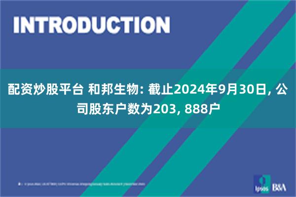 配资炒股平台 和邦生物: 截止2024年9月30日, 公司股东户数为203, 888户